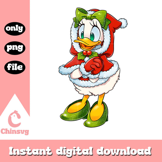 Daisy christmas disney design png, disney daisy duck png
