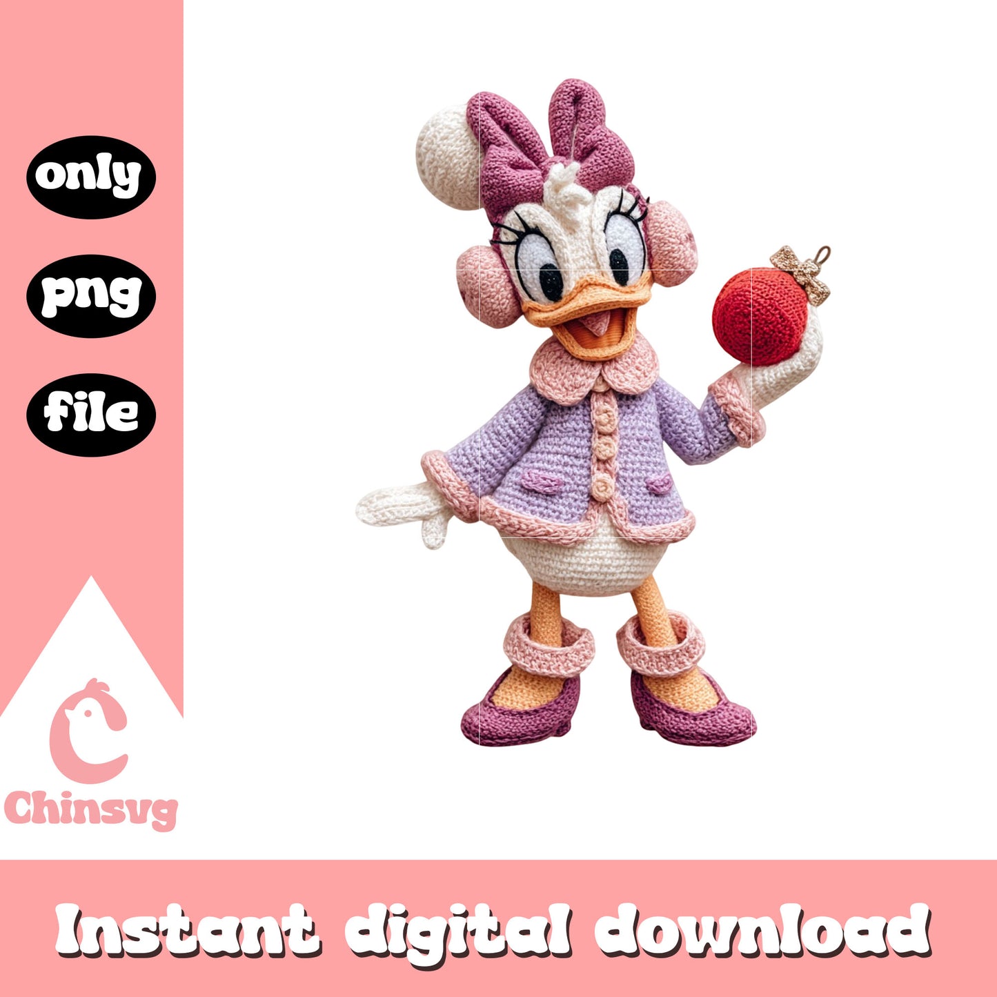 Daisy christmas oufit crochet png, disney christmas outfits png