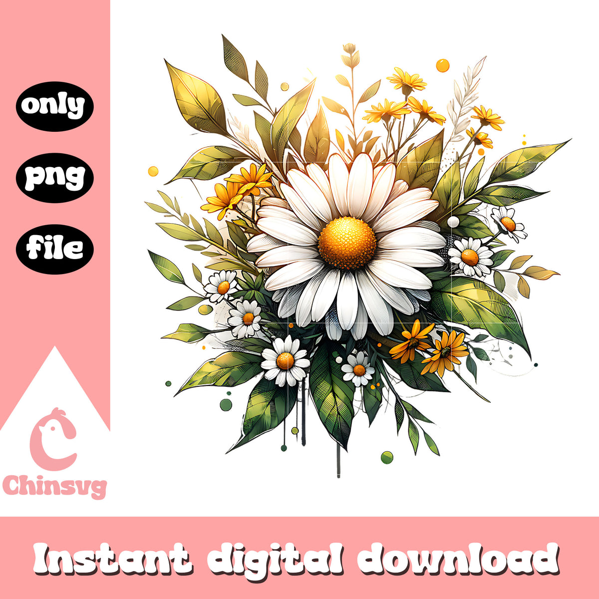 Daisy clipart cluster png, daisy png​, daisy flower​ png