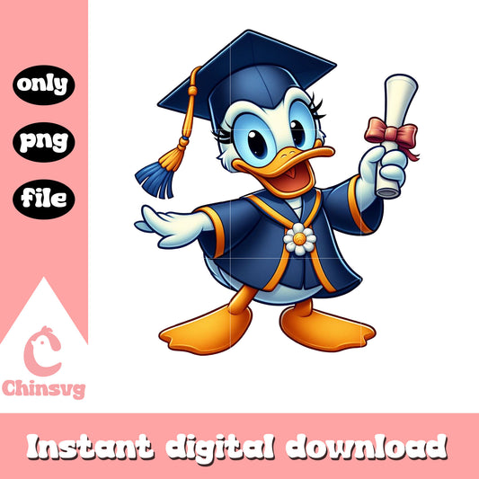 Daisy duck chibi design graduation day png, disney daisy duck png