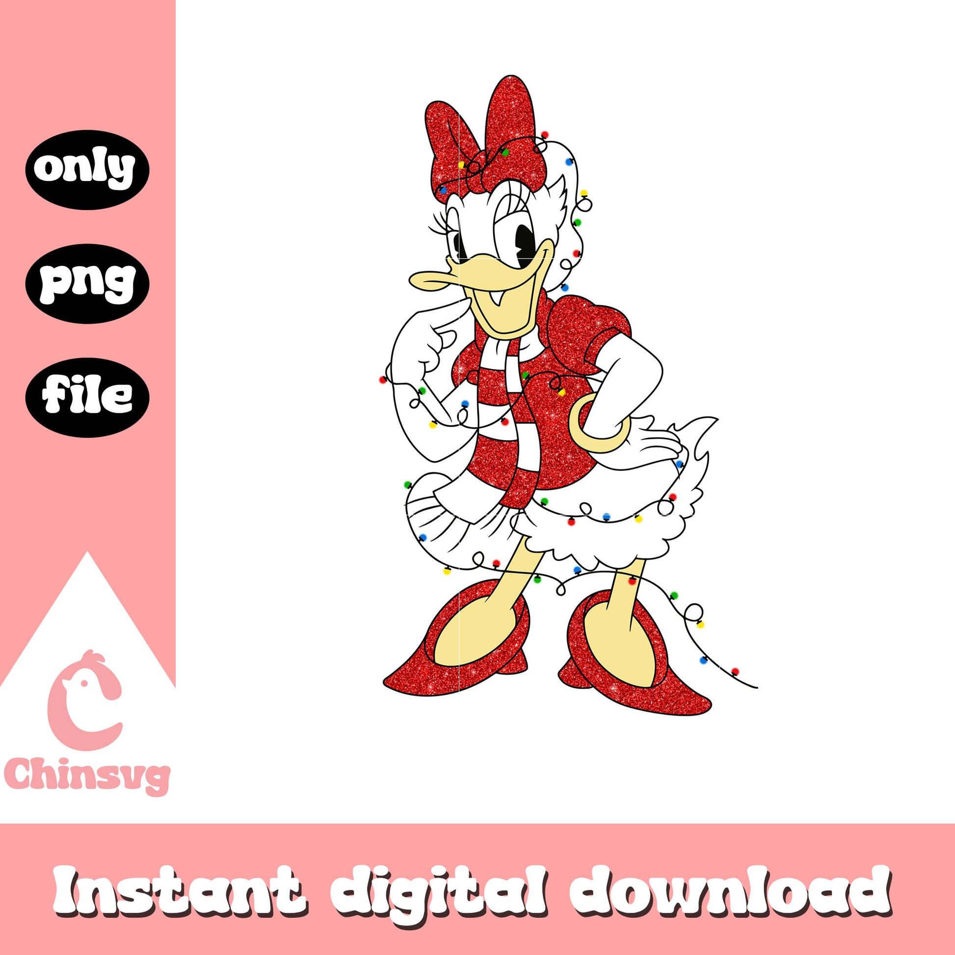 Daisy duck christmas oufit png, disney a christmas carol png