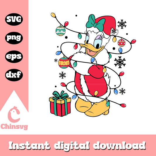 Daisy duck christmas outfits design svg, disney daisy svg