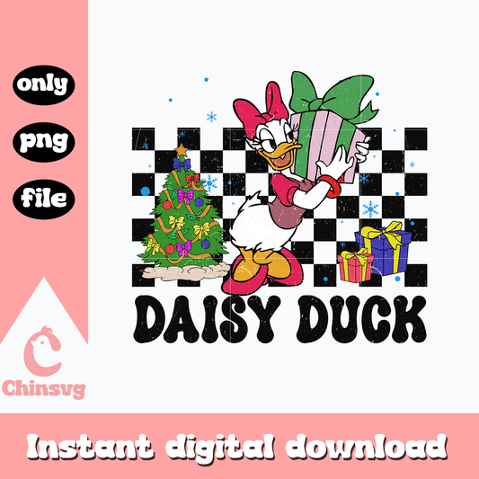 Daisy duck christmas present png, daisy duck png, christmas png
