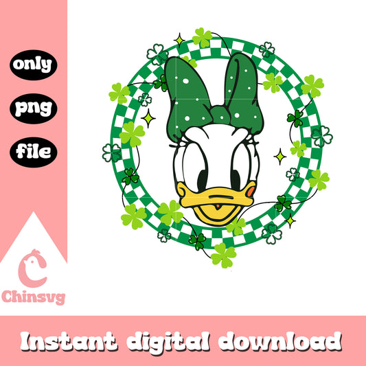 Daisy duck circle shamrock costume png, shamrock png, patrick day png