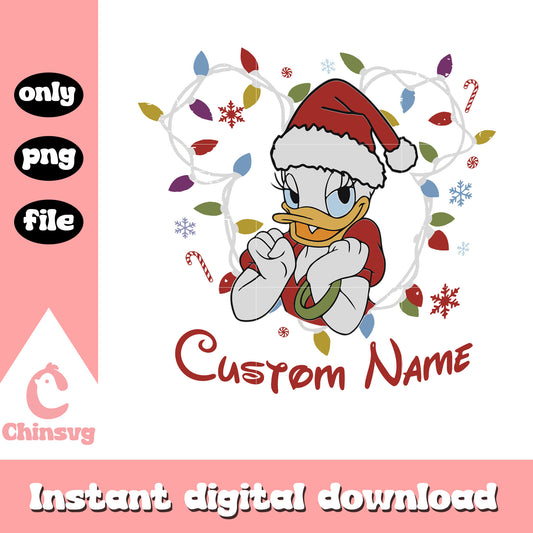 Daisy duck custom name christmas day png, disney christmas png