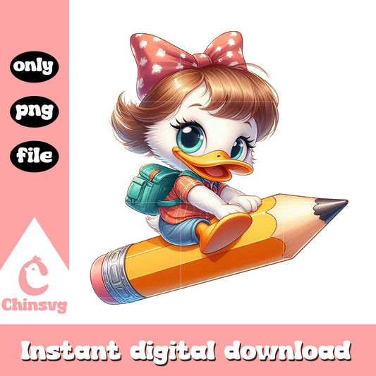 Daisy duck driving pencil png, magic school png