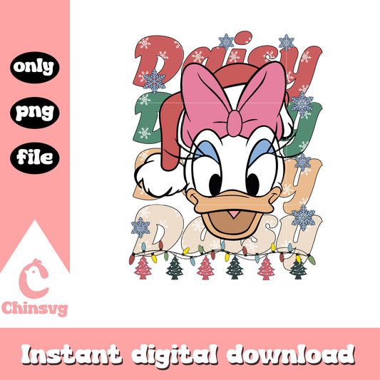 Daisy duck face christmas snow png, daisy christmas​ png