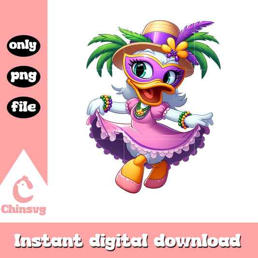 Daisy duck on mardi gras day png, mardi gras clothes png