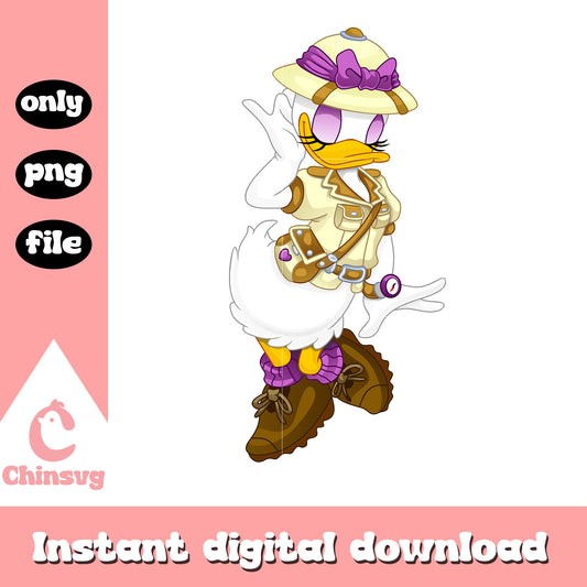 Daisy duck safari drawing design png, safari daisy duck png