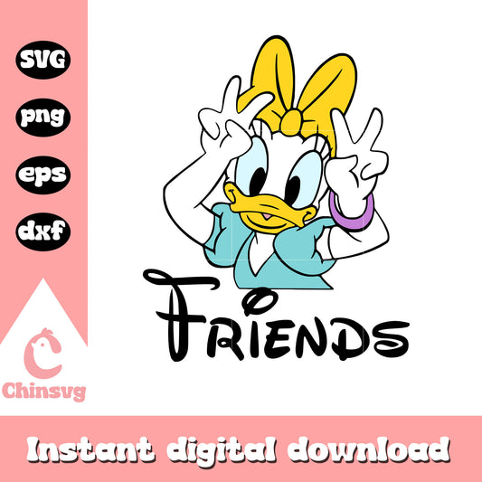 Daisy duck sign hand friends svg, daisy duck svg, disney svg