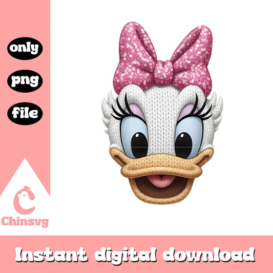 Daisy duck valentine crochet png, disney valentine's day png