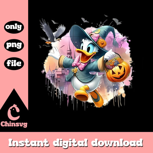 Daisy duck witch halloween design png, the witch png