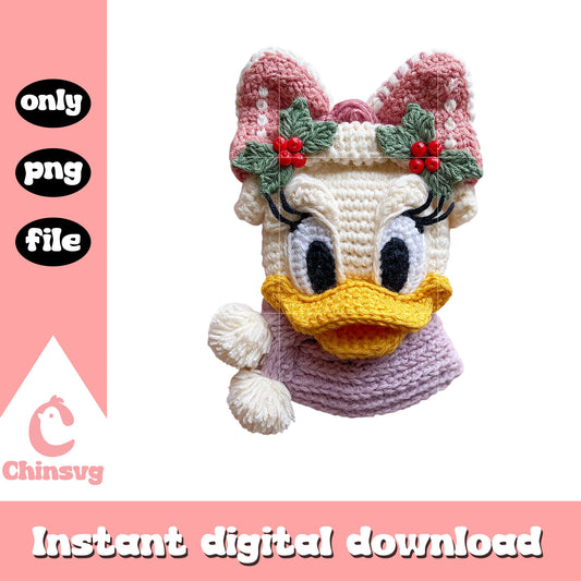 Daisy duck yarn crochet png, disney characters png