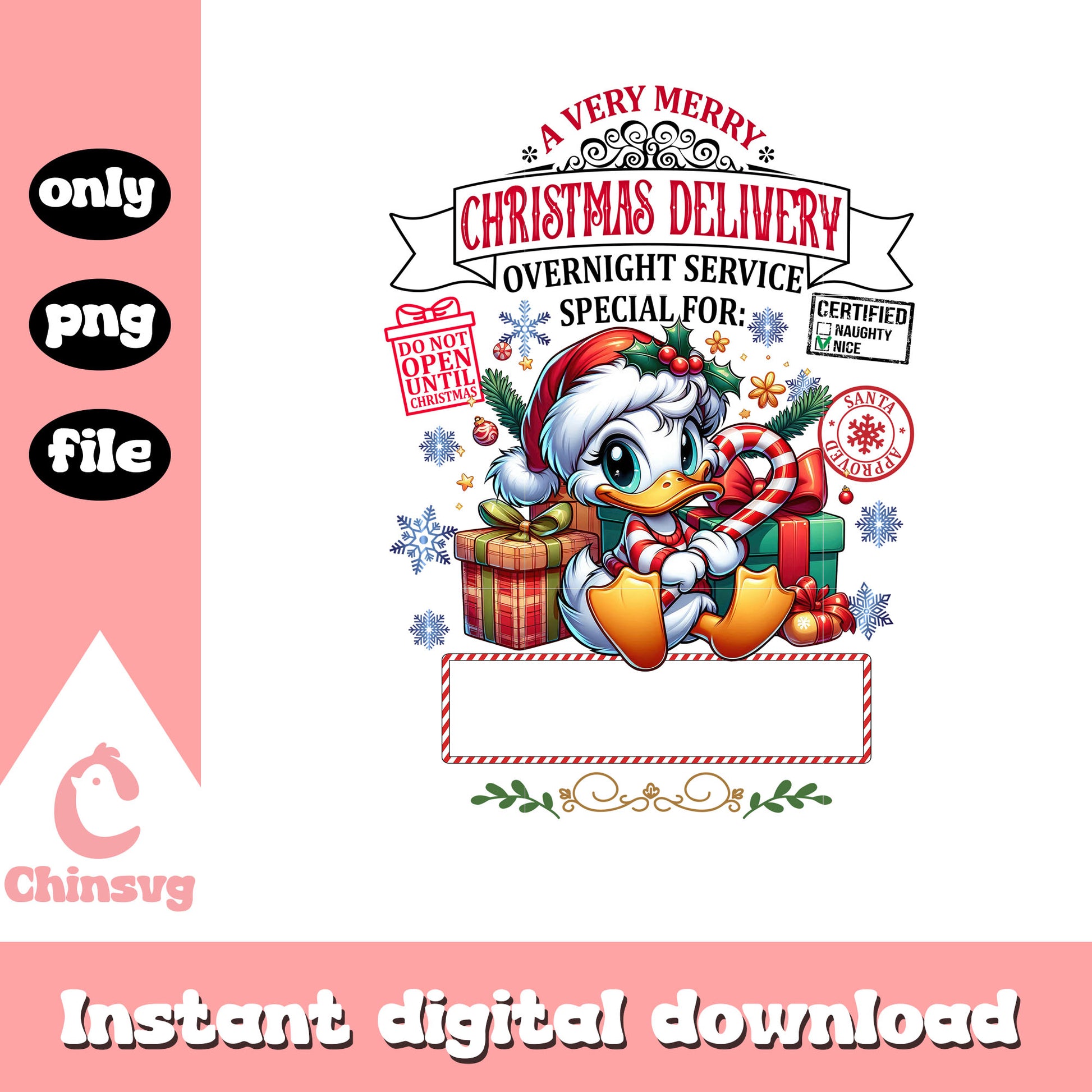 Daisy very merry christmas delivery png, daisy duck png