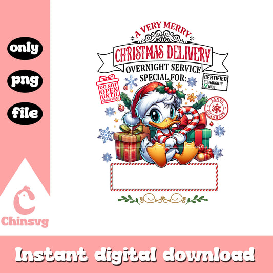 Daisy very merry christmas delivery png, daisy duck png