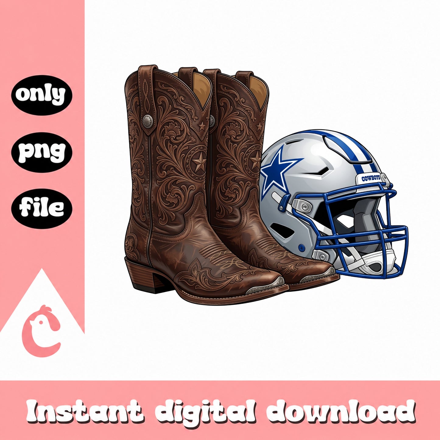 Dallas Cowboys Boots And Helmet PNG, Cowboys Football PNG, NFL PNG