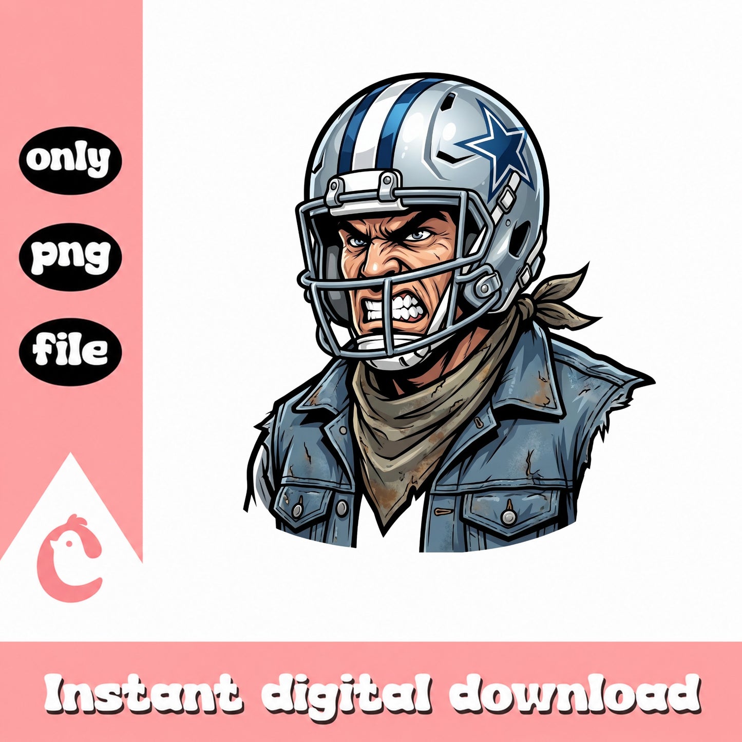 Dallas Cowboys Football Mascot PNG, Cowboys NFL PNG, Football PNG
