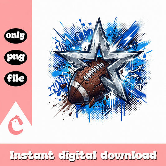 Dallas Cowboys Football Star PNG, Grunge Football PNG, NFL PNG