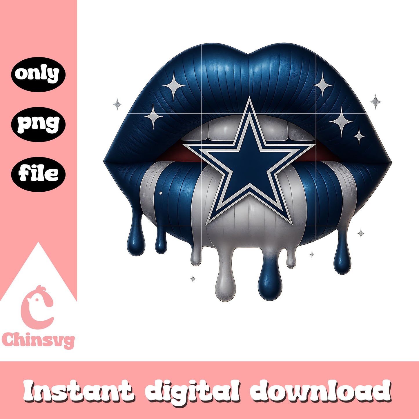 Dallas cowboys dripping lips png, dallas cowboys logo​ png