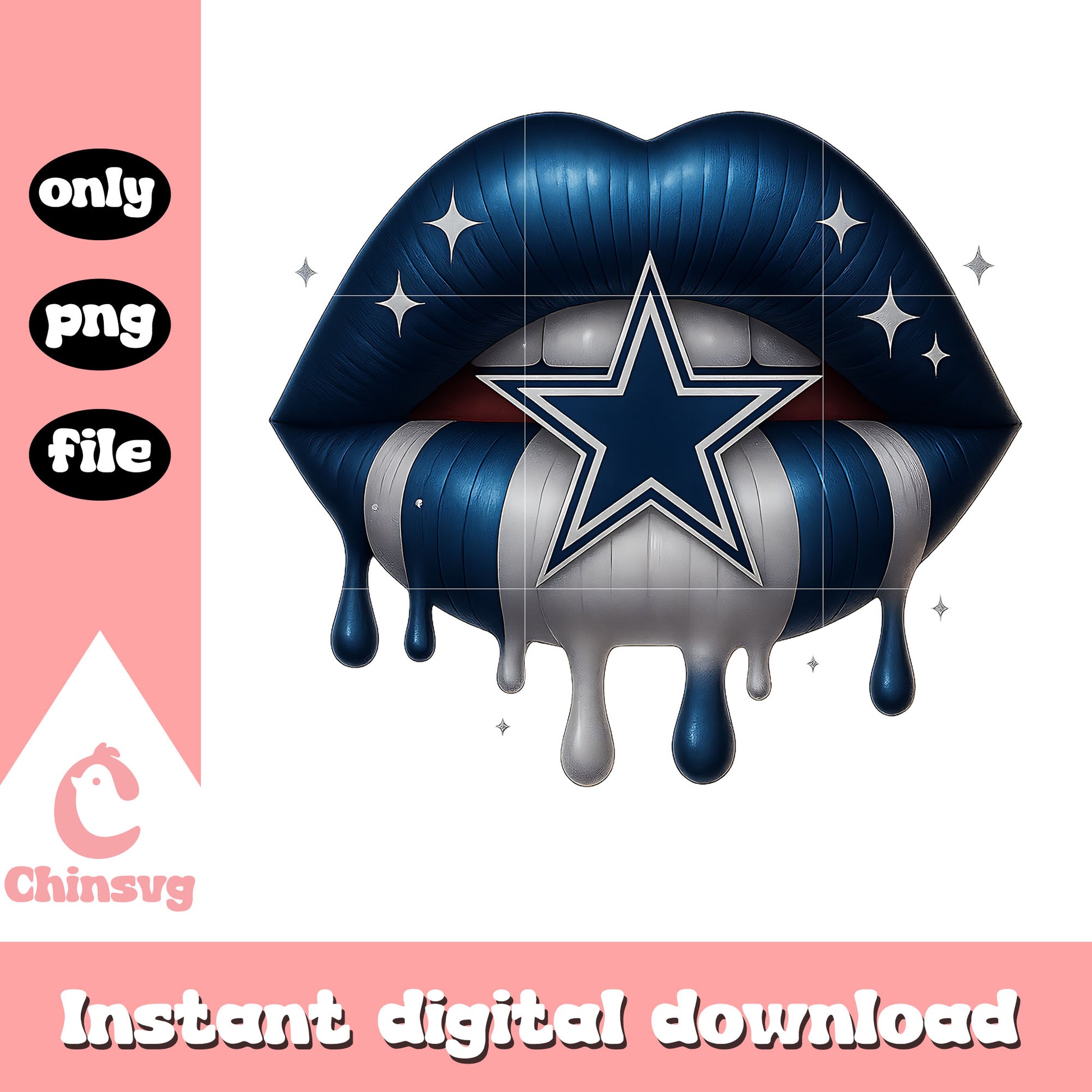 Dallas cowboys dripping lips png, dallas cowboys logo​ png