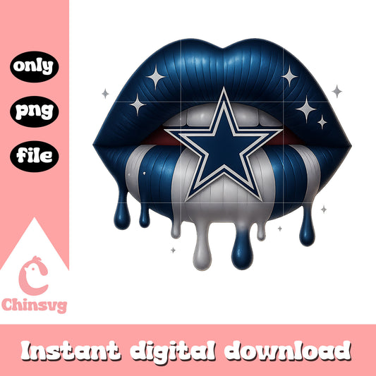 Dallas cowboys dripping lips png, dallas cowboys logo​ png