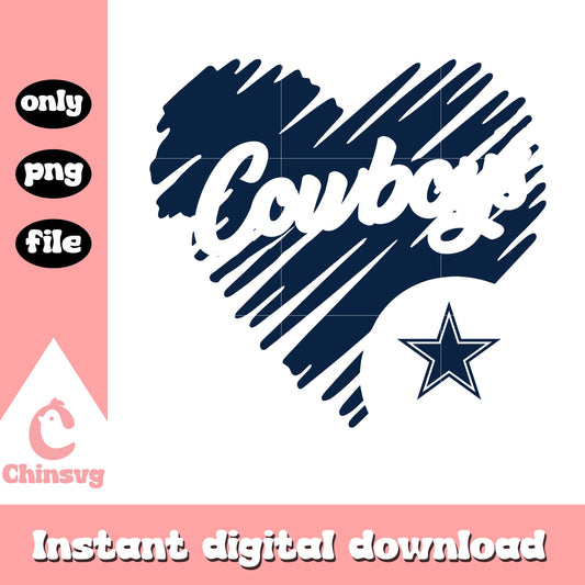 Dallas cowboys heart shaped football logo svg, dallas cowboys sticker svg