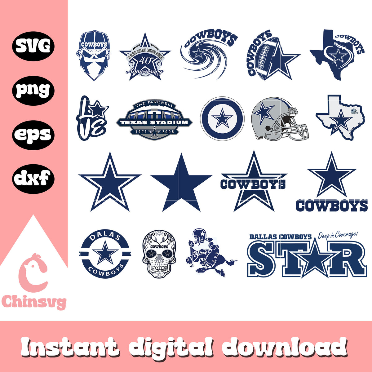 Dallas cowboys logo bundle design svg, dallas cowboys svg – Chinsvg