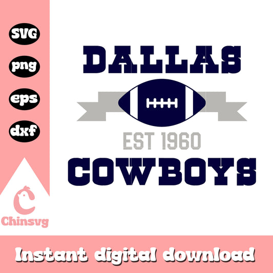 Dallas cowboys nfl football est 1960 svg, dallas cowboys star logo svg