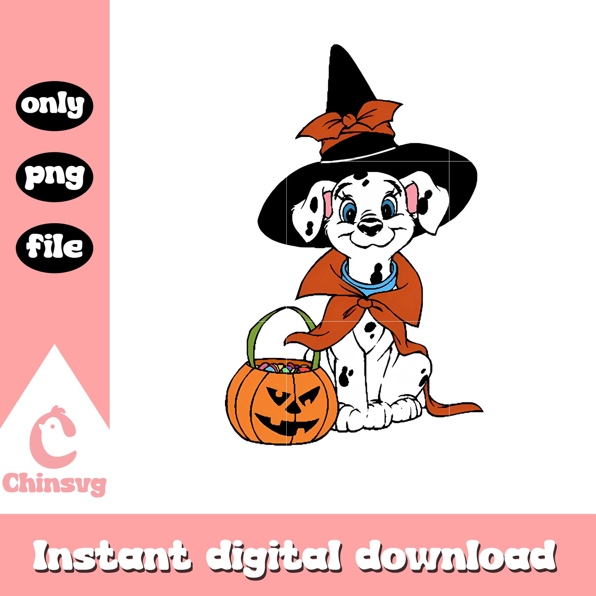 Dalmatian cosplay witch halloween png, spirit halloween png