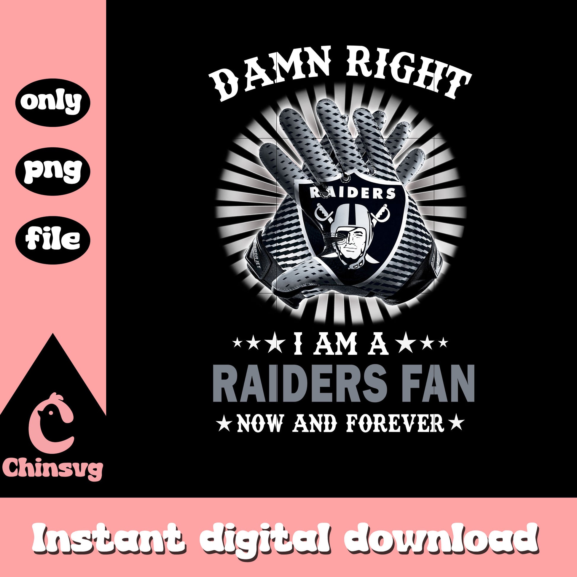 Damn right raiders black png, nfl vegas raiders news​​ png