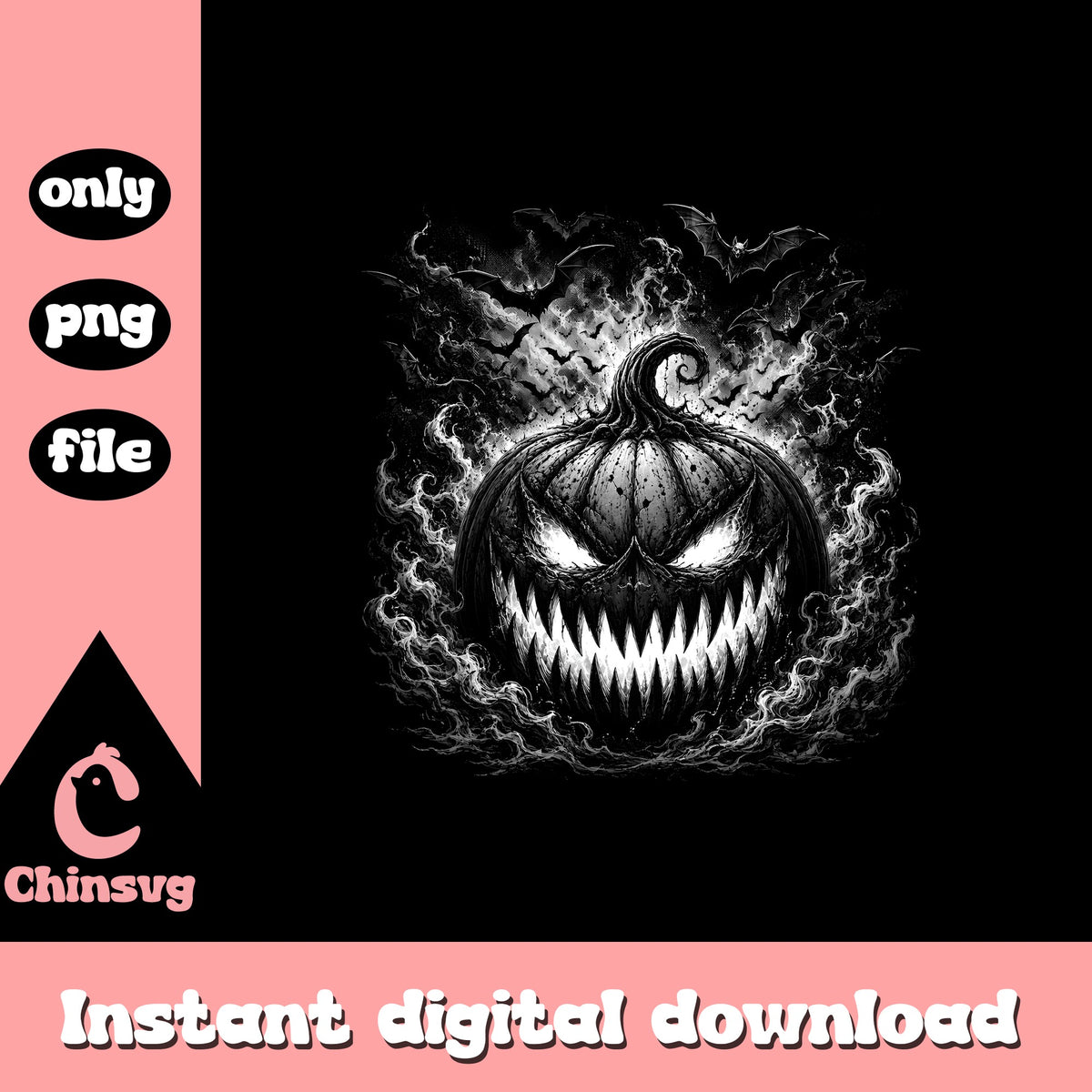 Dark Jack O Lantern PNG, Creepy Pumpkin Halloween PNG, Evil Pumpkin PNG