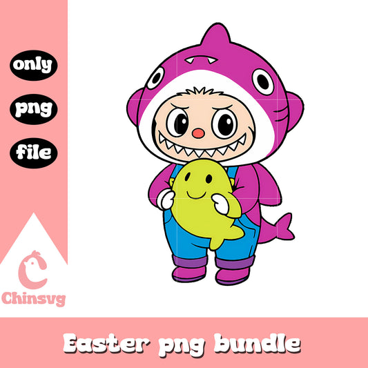 Dark purple baby shark labubu cute doll drawing png, cute labubu png