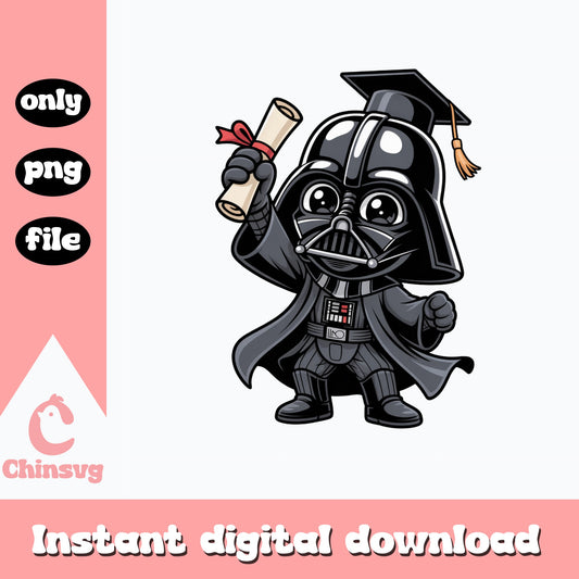 Darth Vader Graduation PNG, Star Wars Graduate, Cute Chibi PNG