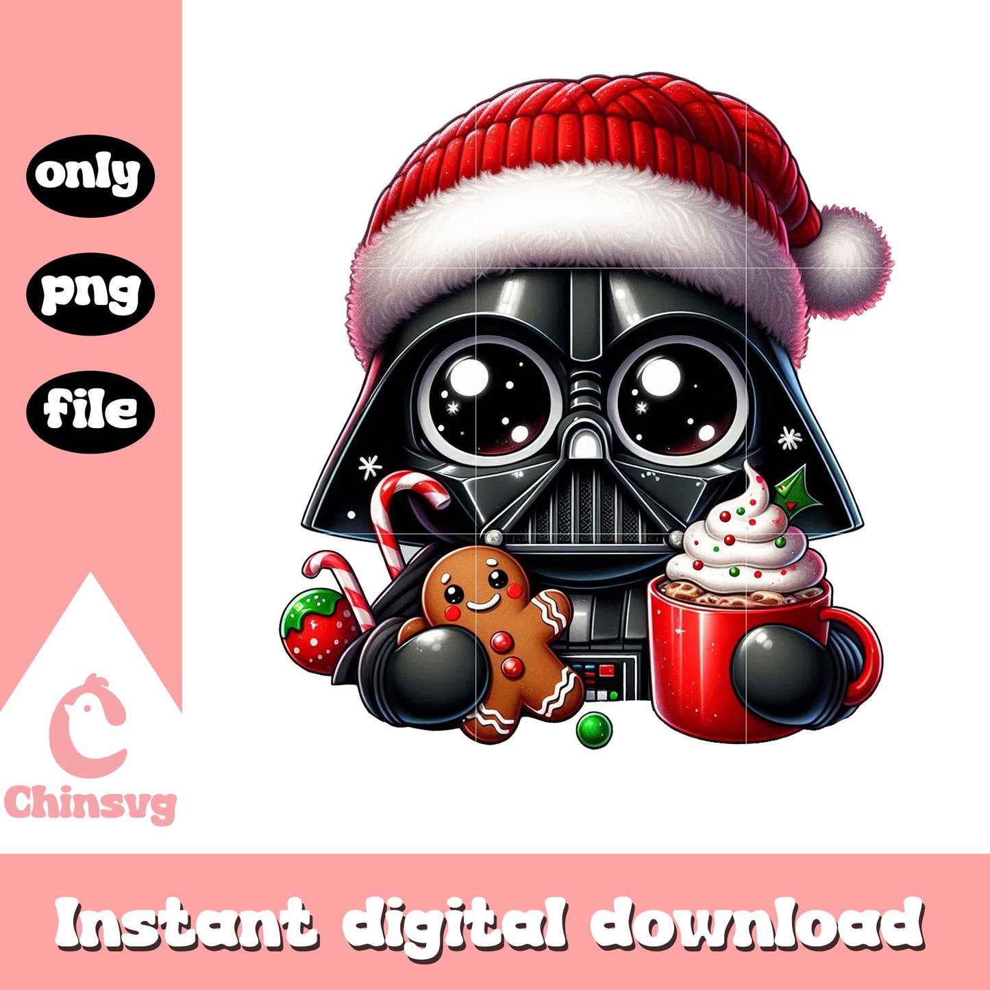 Darth vader star wars on christmas png, christmas eve png