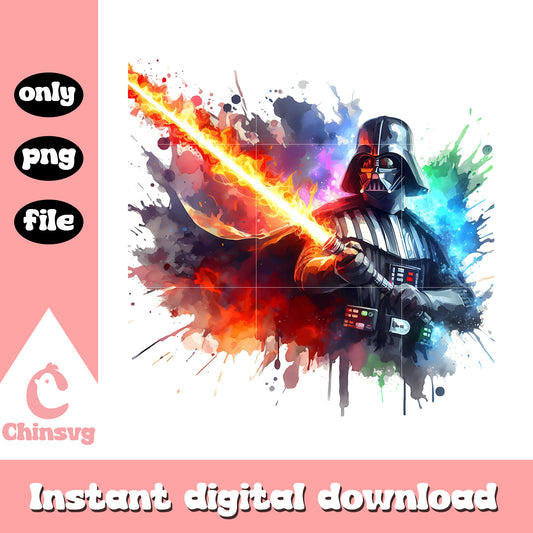 Darth vader watercolor design png, star wars darth vader png