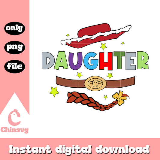 Daughter toy story font design png, toy story png, disney png