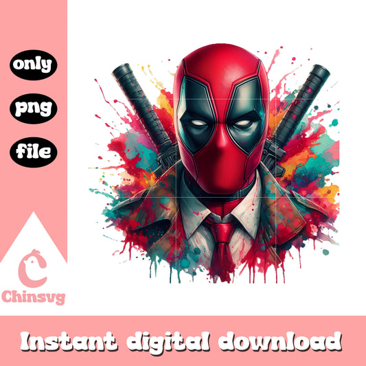 Deadpoll character colorful design png, marvel characters png