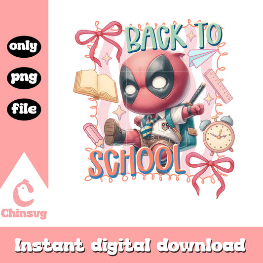 Deadpool back to school coquette design png, deadpool png
