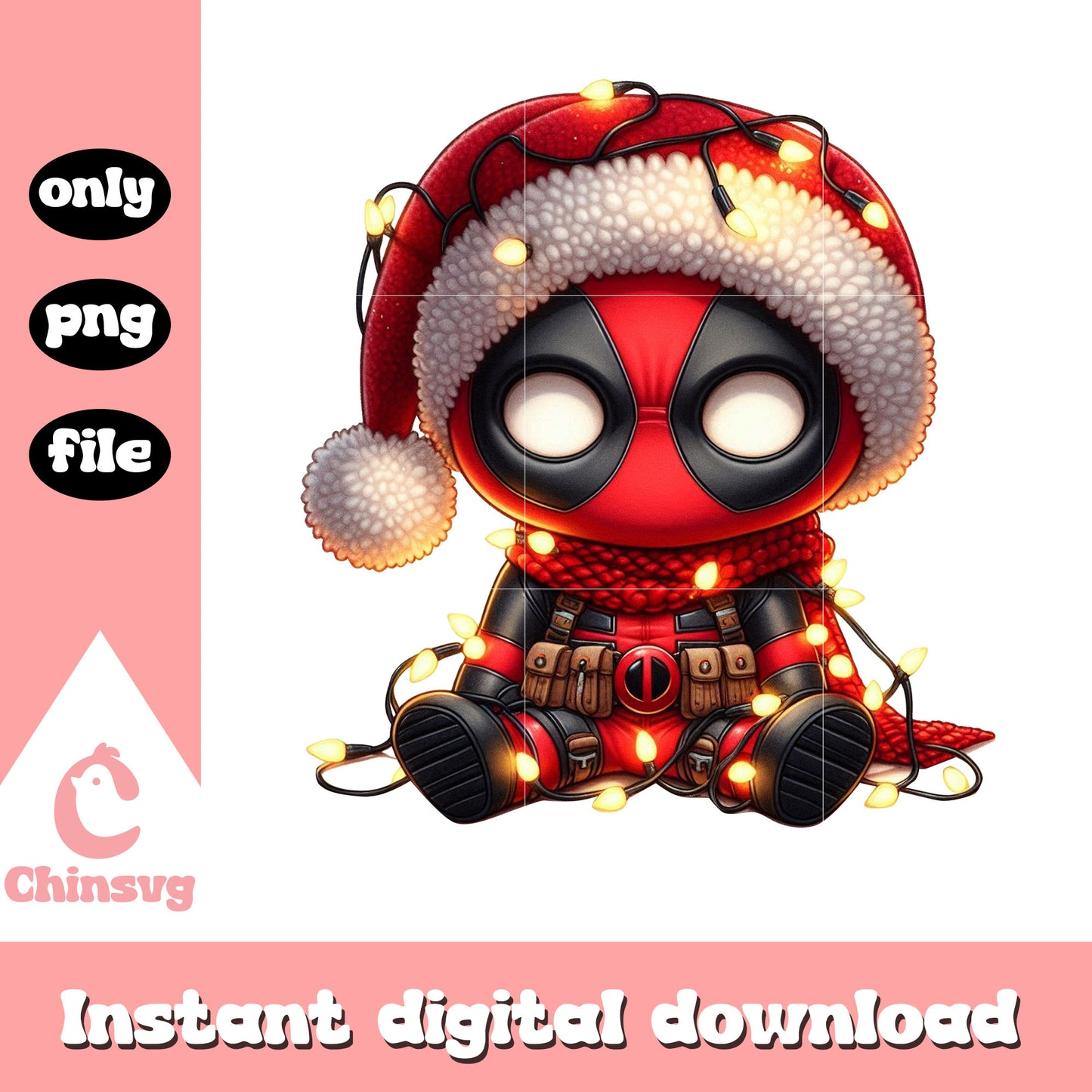 Deadpool character christmas light decor png, deadpool png