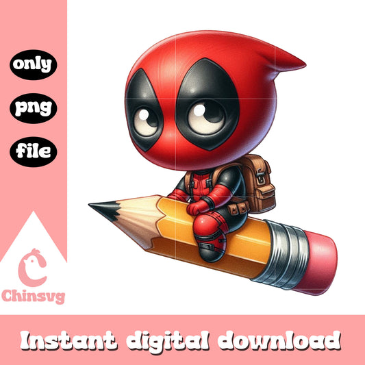 Deadpool drive pencil go to school png, magic school bus png