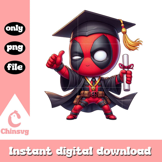 Deadpool graduation design png, dealpool marvel png, graduation day png
