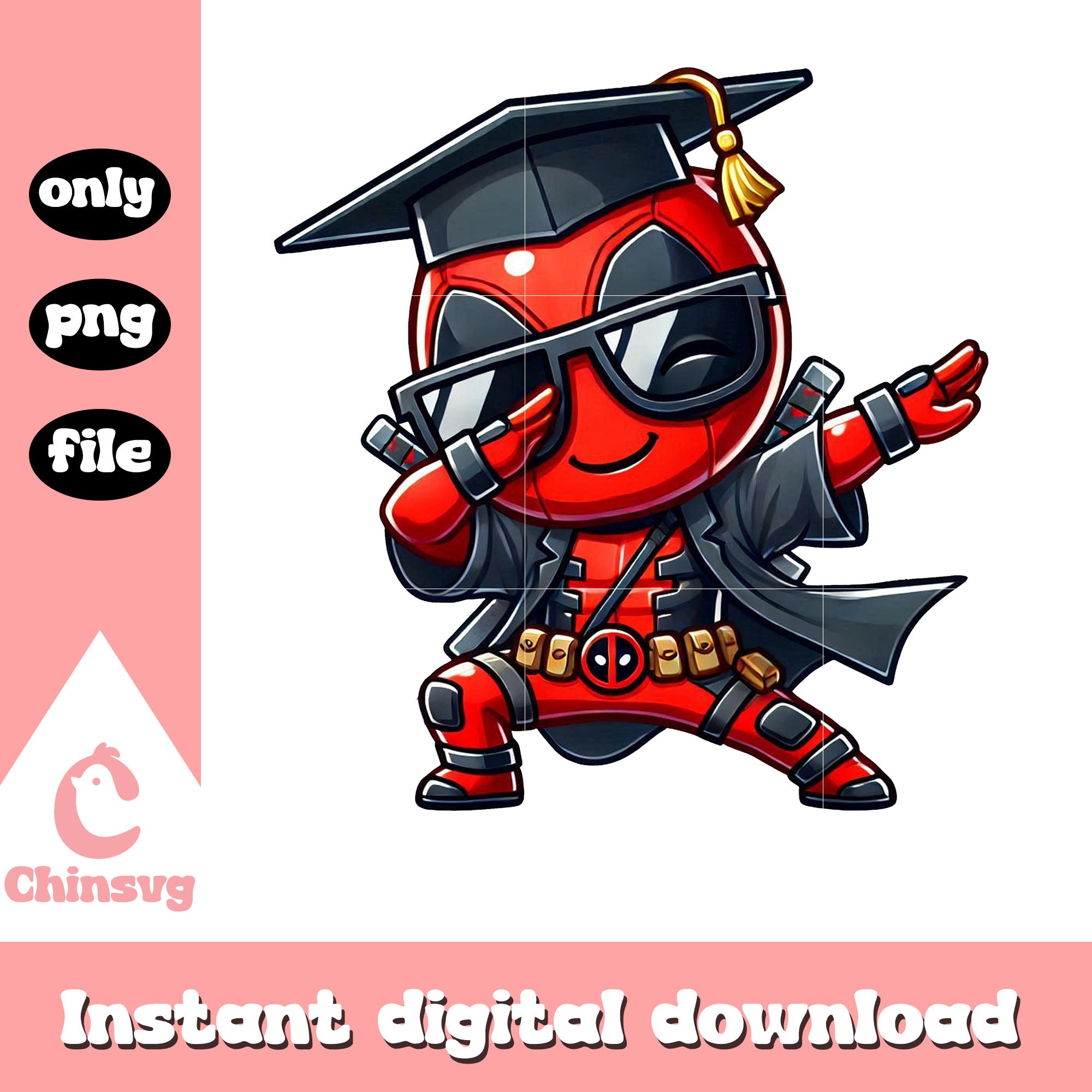 Deadpool Grad Cap Deadpool marvel graduation design png, graduation day design png – Chinsvg
