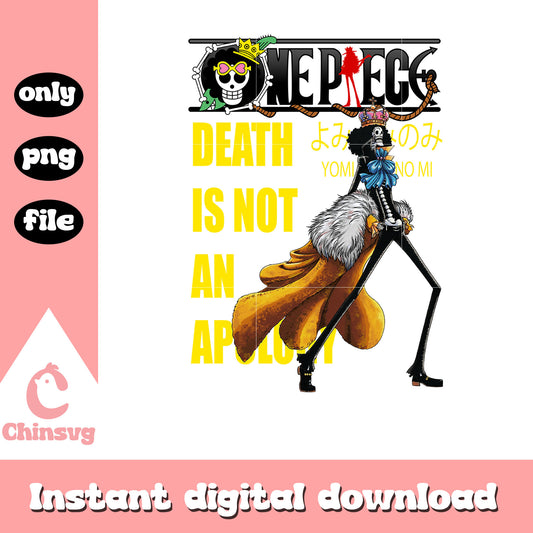 Death is not an apology png, one piece characters png, brook png
