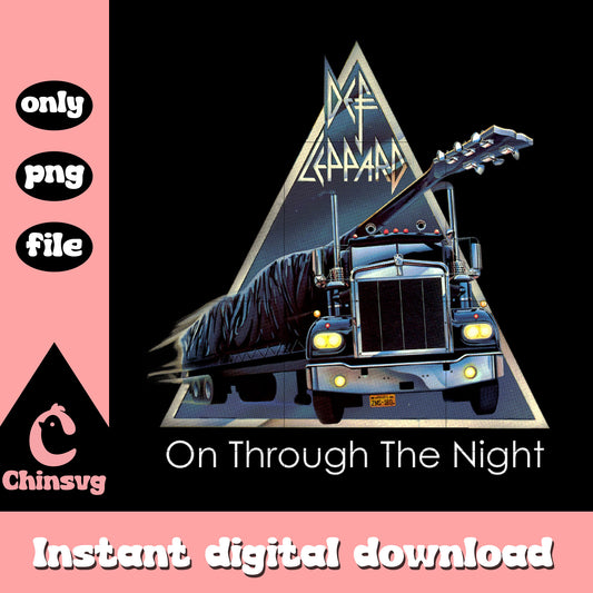 Def lepparr on through the night png, poster design png