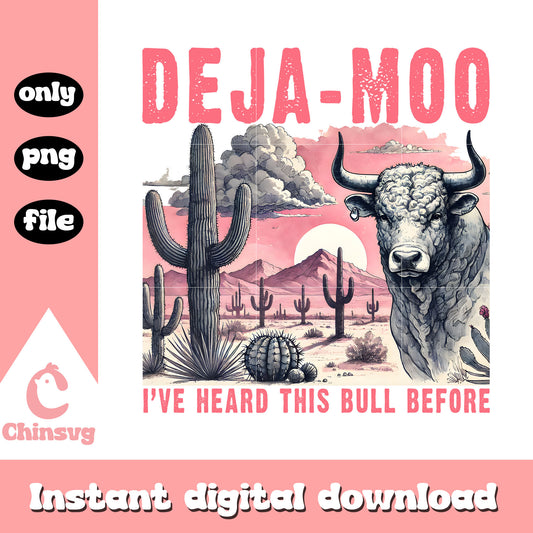 Deja-moo cow desert halloween design png, halloween decor png