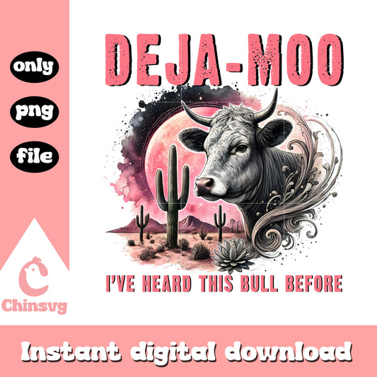 Deja-moo cow desert halloween drawing design png, halloween art png