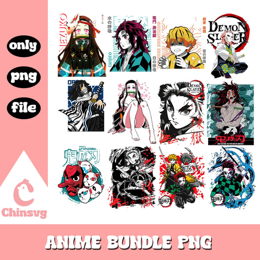 Demon slayer characters bundle png