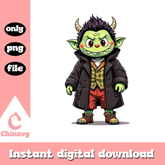 Demon halloween labubu doll clipart png, labubu outfits png