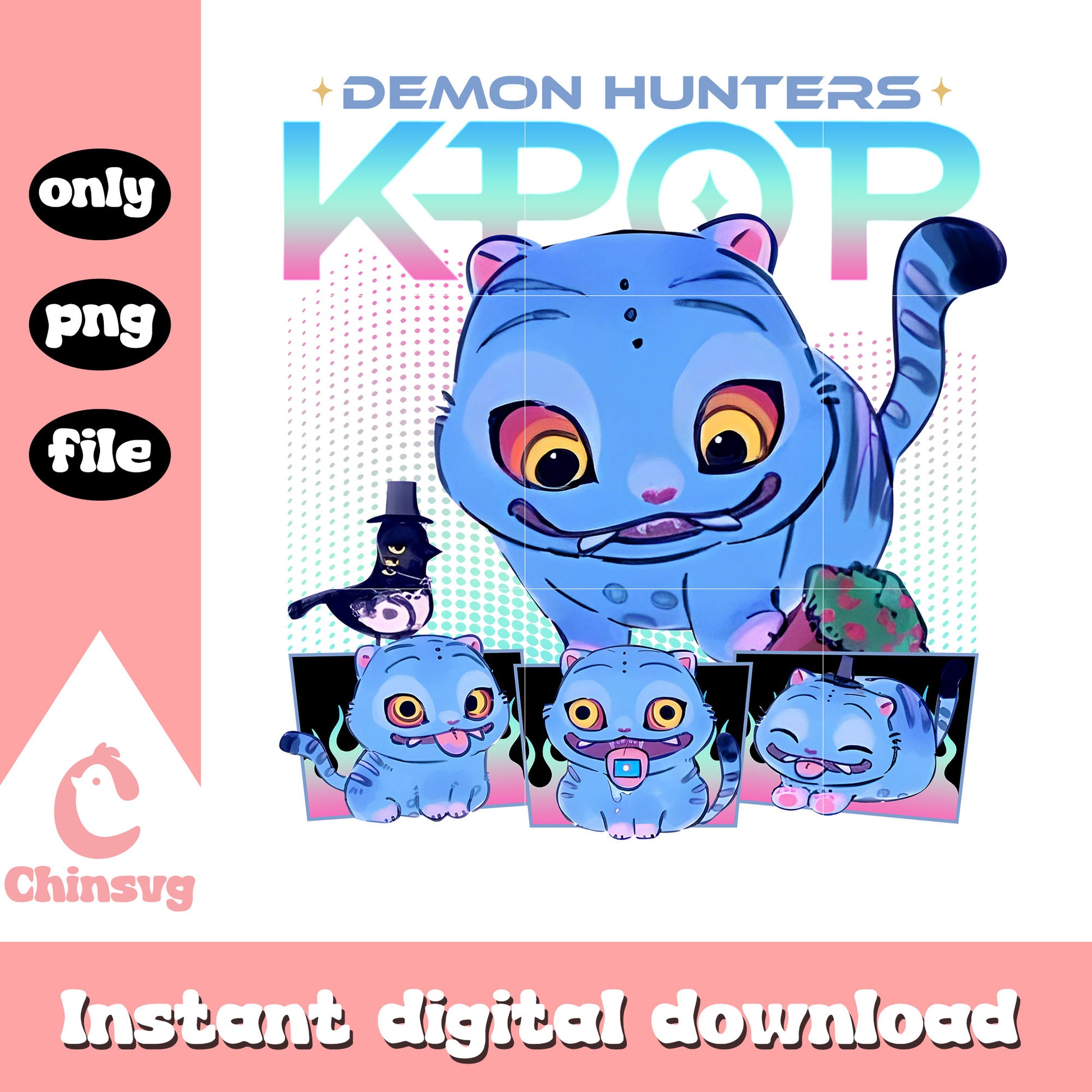 Demon hunter kpop blue derpy tiger png, kpop- demon- hunters png
