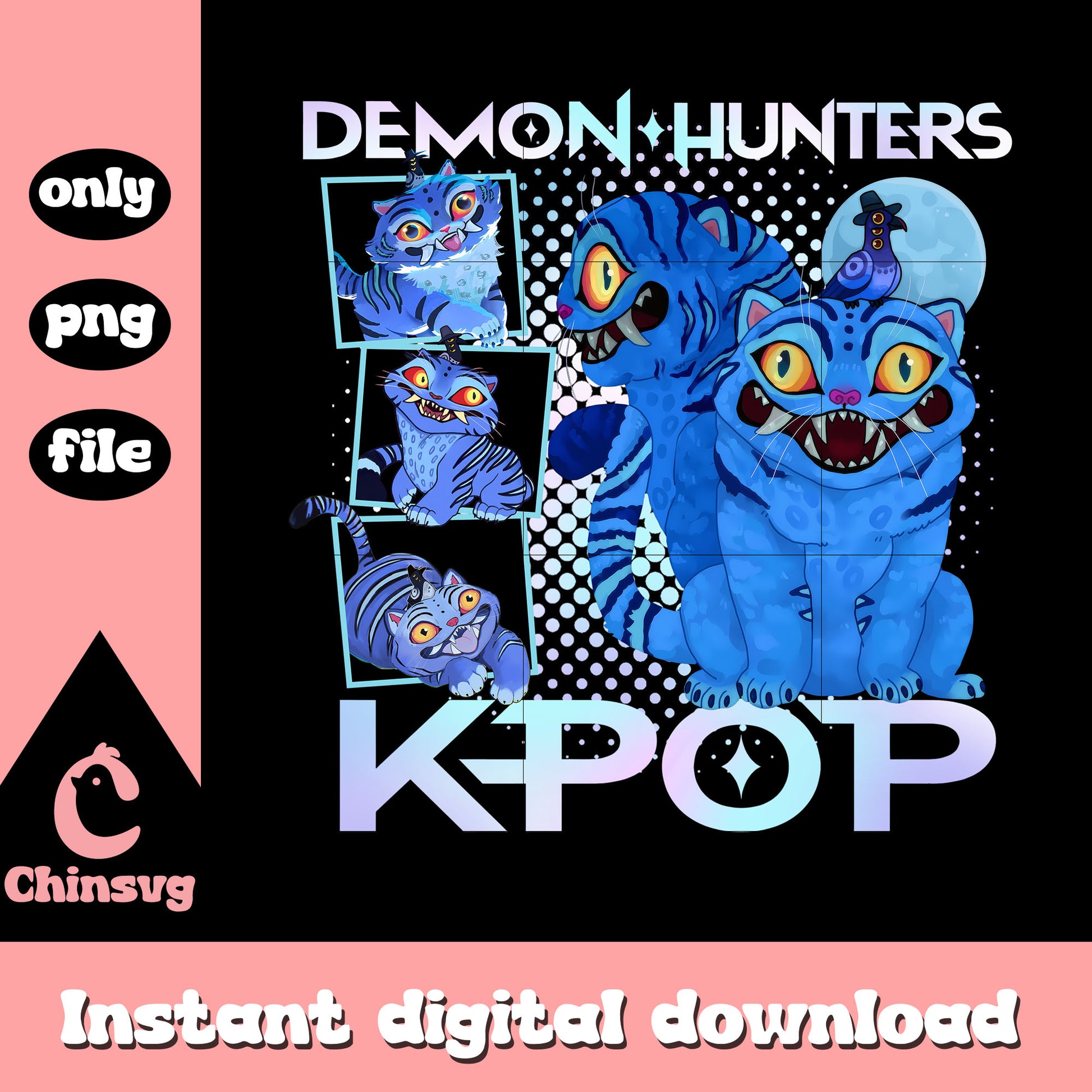 Demon hunters kpop blue derpy tiger png, kpop demon hunter png